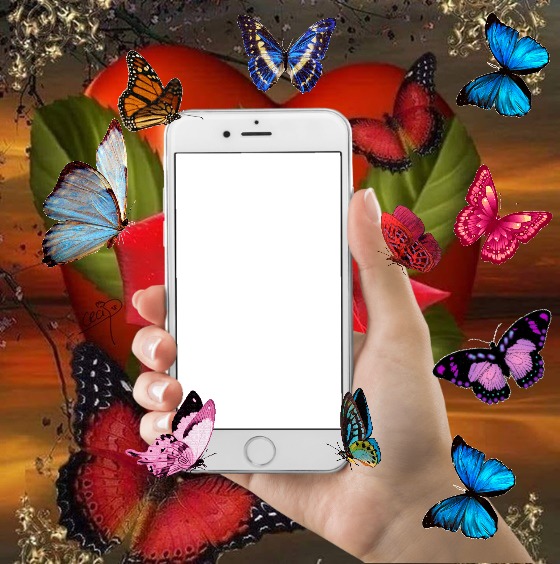 Cc Celular y mariposas Photomontage