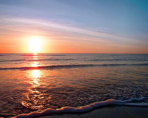 Coucher du soleil de la plage Фотомонтажа
