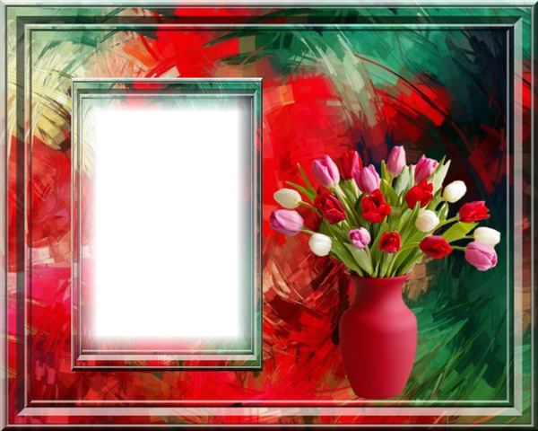 Cadre fleurs Fotomontage