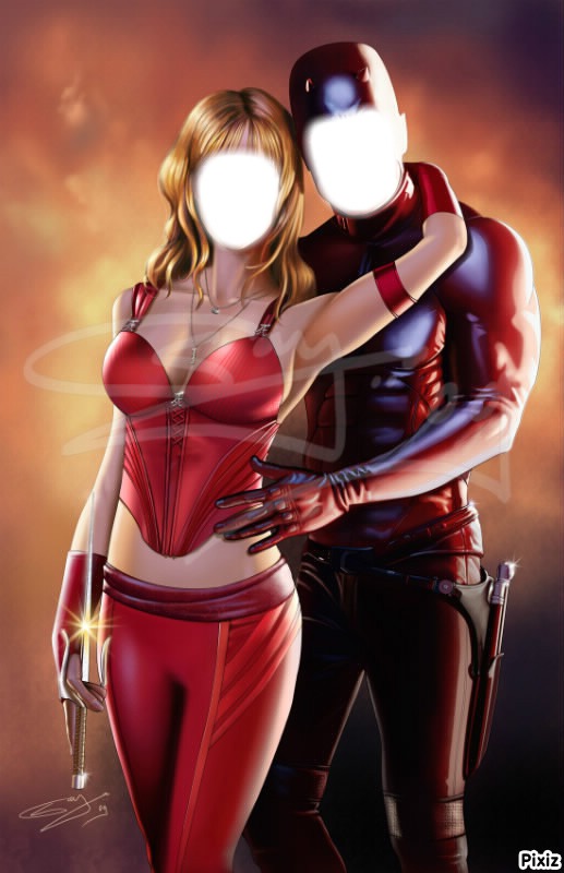 Elektra et Daredevil Krat Fotomontagem