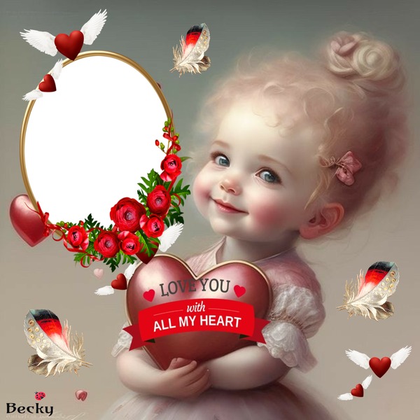 love you with all my heart Montage photo