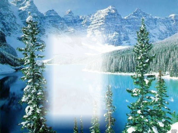 Paysage montagne & neige Fotomontage