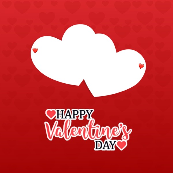 Happy Valentines day, 2 fotos Photo frame effect