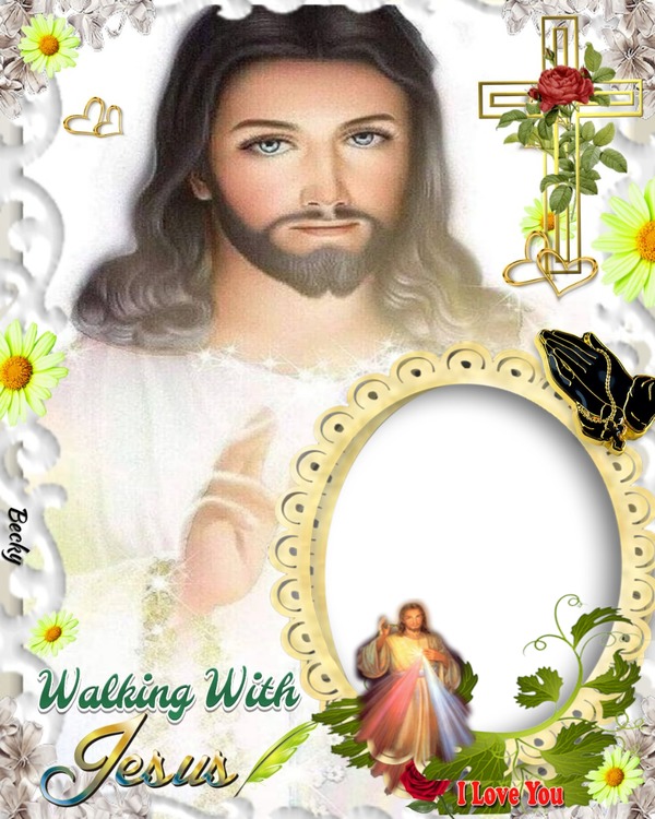 WALKING WITH JESUS Photo frame effect