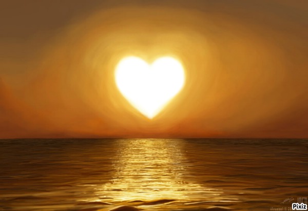 Heart Shaped Sun Фотомонтажа