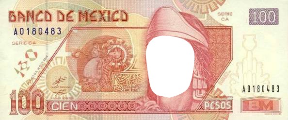 billete de 100 pesos Фотомонтажа
