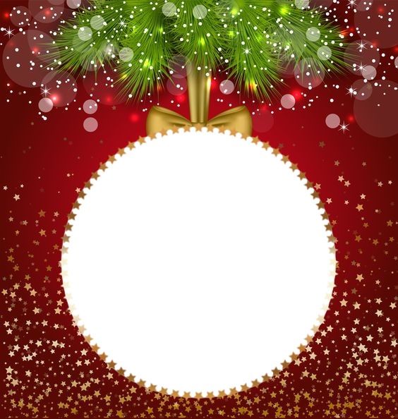 Feliz Navidad, bola en fondo roj0 Photomontage