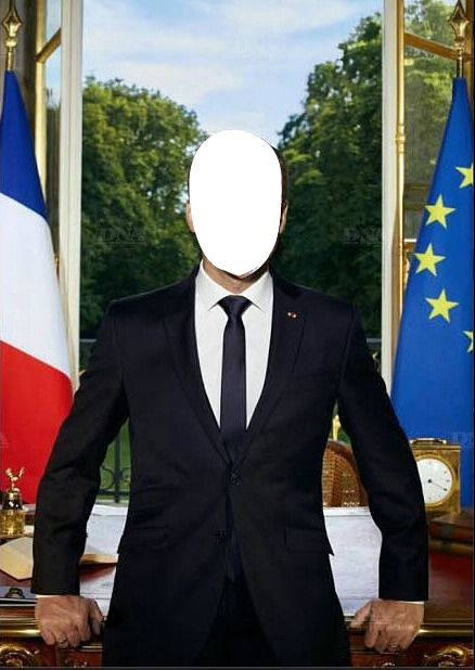 President Macron Officelle Montaje fotografico