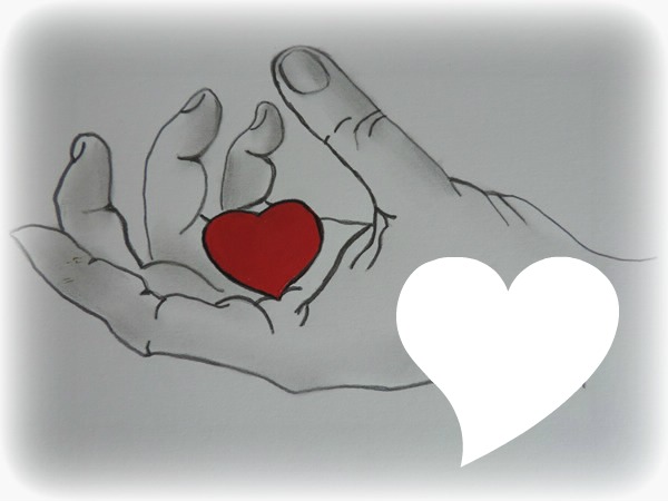le coeur sur la main Fotomontaż