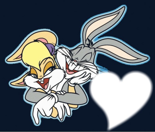 Lola Bunny end Bugs Bunny I Love You Photo frame effect
