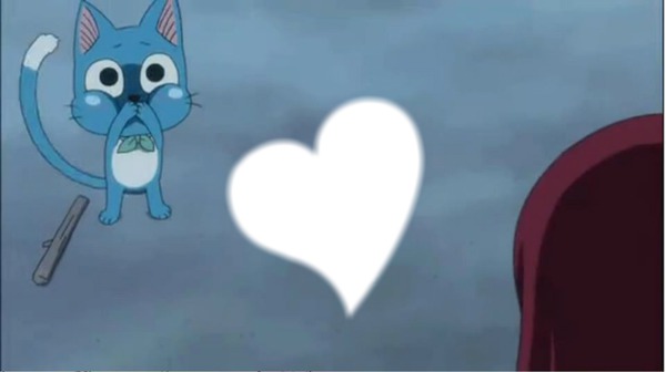 Fairy Tail ,Happy  " C'est beau l'Amour!" Fotomontaż