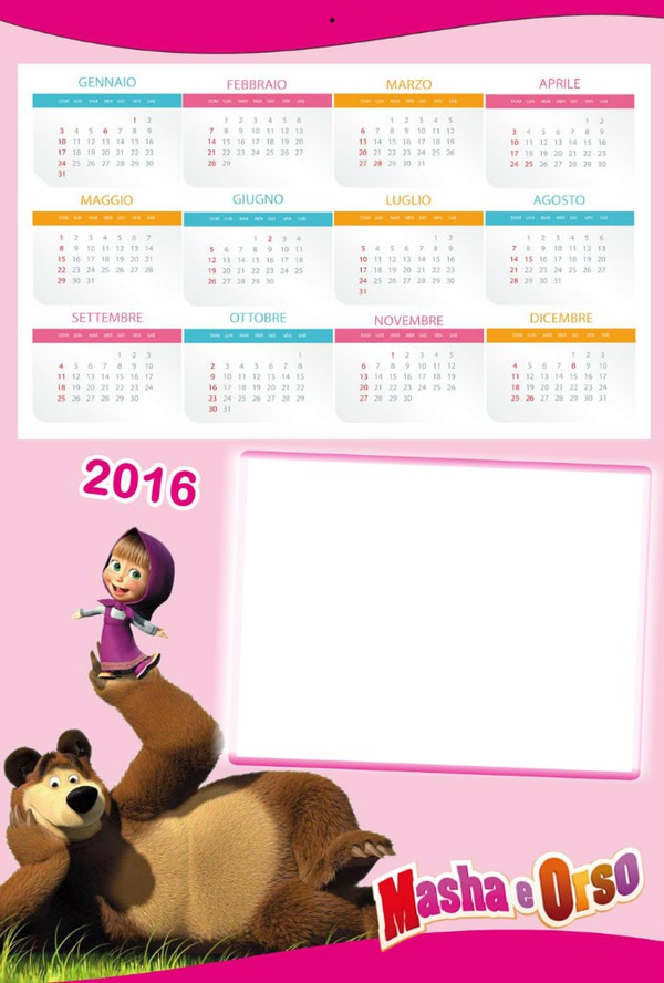 calendario 2016 Fotómontázs