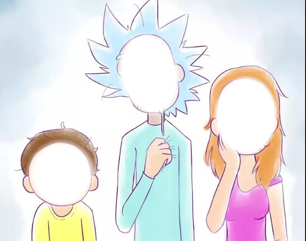 Morty, Rick and Summer フォトモンタージュ