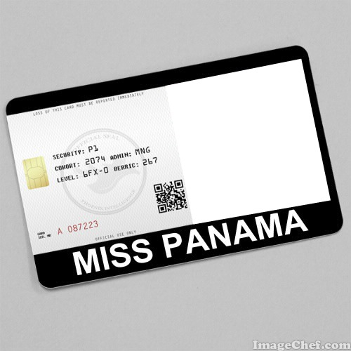 Miss Panama Card Photo frame effect