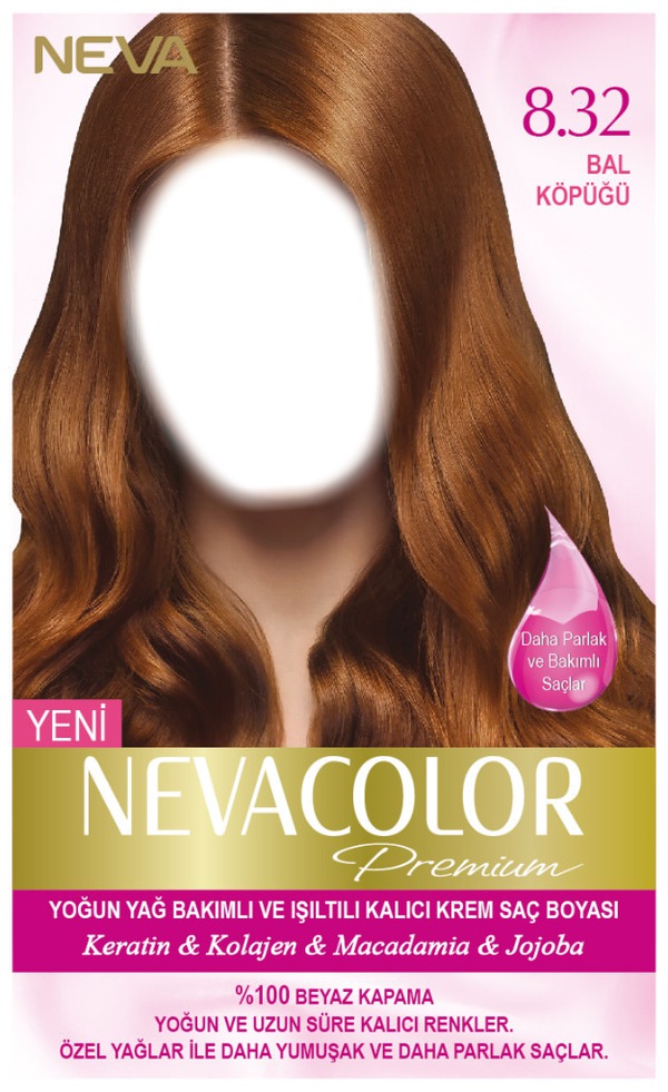 Nevacolor Premium 8.32 Bal Köpüğü - Kalıcı Krem Saç Boyası Seti Fotomontaža