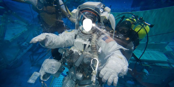 Astronaut Spacesuit Underwater Photomontage