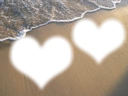 Des coeurs sur le sable Valokuvamontaasi