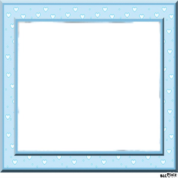 carré coeurs bleu Photo frame effect