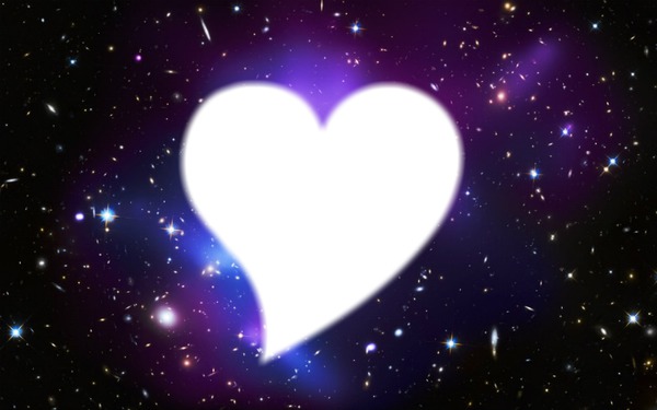 Le coeur fond galaxie フォトモンタージュ