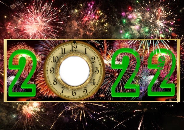 Feliz Año Nuevo 2022, portada, 1 foto Fotomontáž