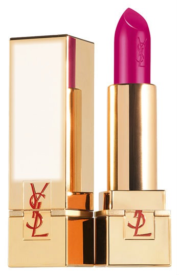 Yves Saint Laurent Rouge Pur Couture Golden Lustre Ruj Fuchsia Symbole Fotomontaggio