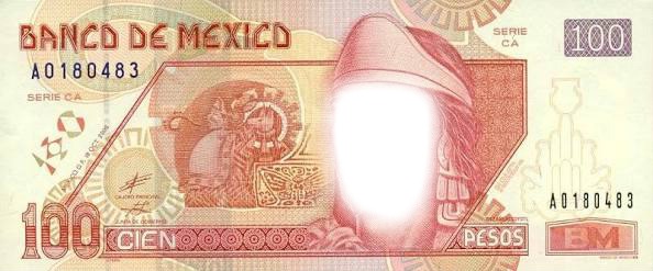 billete de 100 pesos Φωτομοντάζ