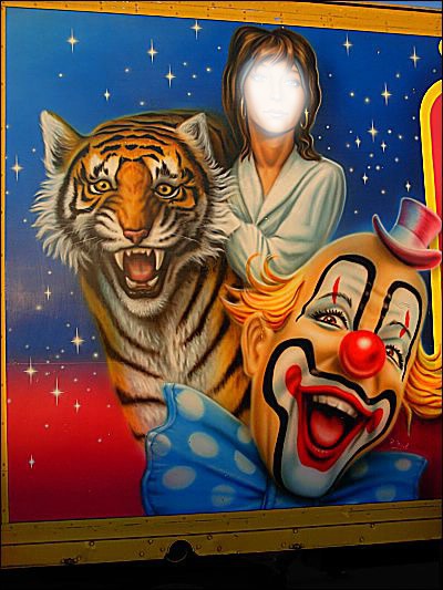 Affiche de cirque-Dompteuse de fauves Photo frame effect