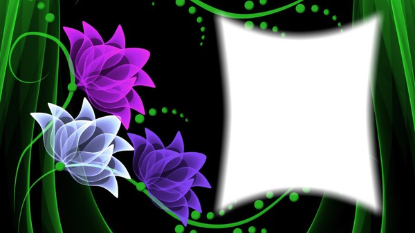 neon flor Photo frame effect