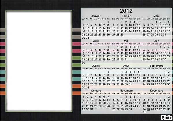 calendrier 2012 Φωτομοντάζ