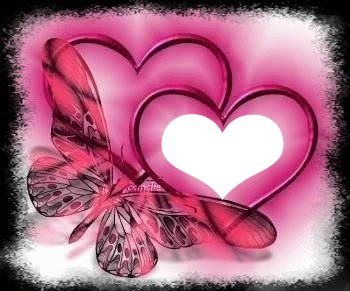 papillon d'amour rose Photomontage