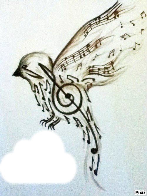 oiseau musique Фотомонтаж