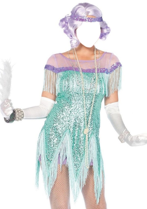Flapper Fancy Dress "Face" Fotomontaggio