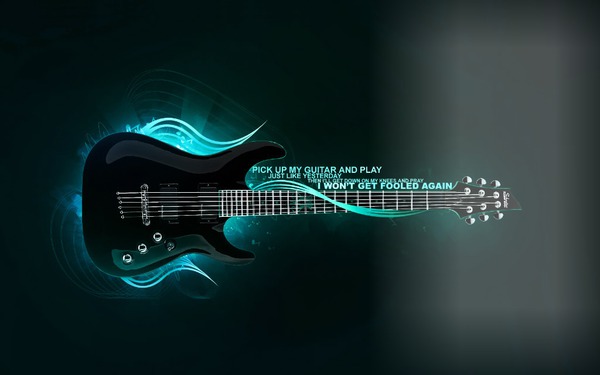 gitarre blau Fotomontagem