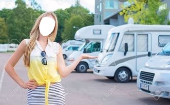 camping car Photo frame effect