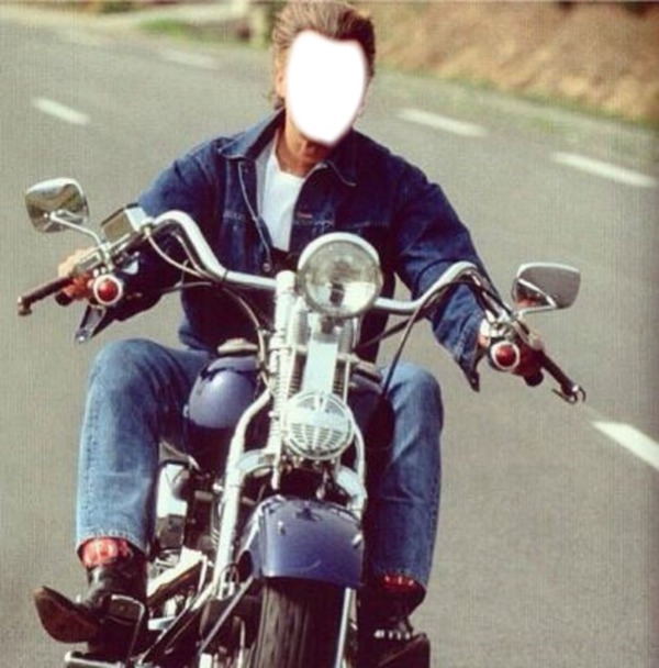 homme en moto Fotomontaggio