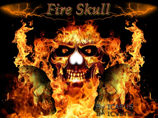 fire skull Montage photo