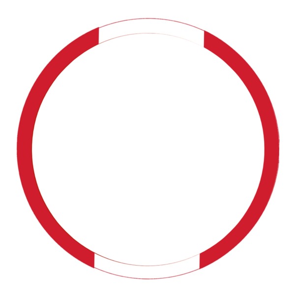 circulo bicolor, rojo y blanco. Fotomontagem