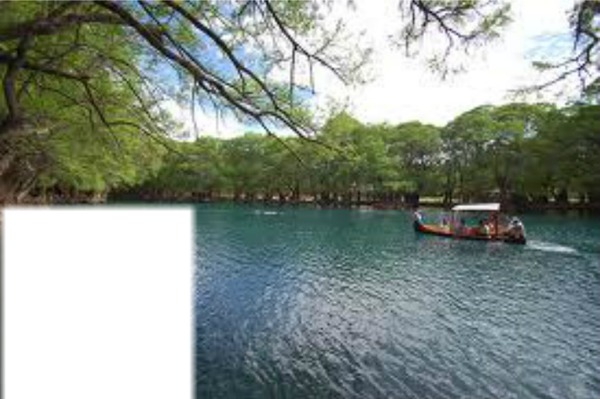 hermoso lago Fotomontaggio