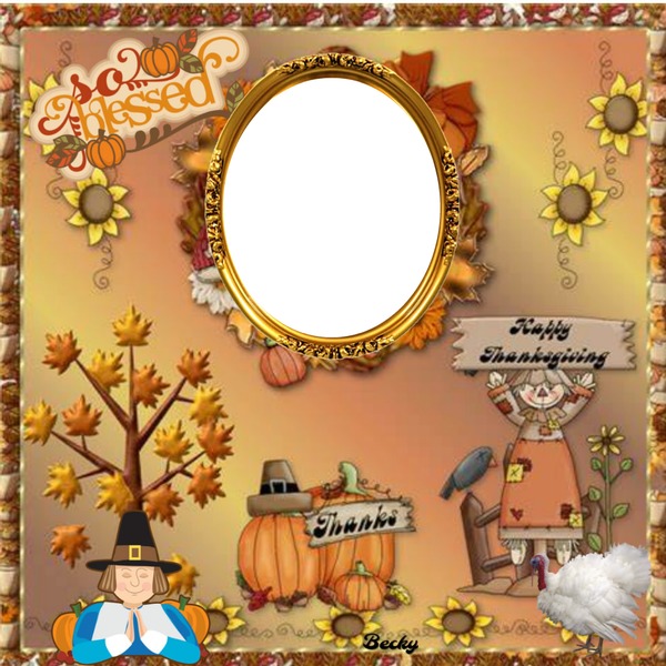 happy thanksgiving Photo frame effect