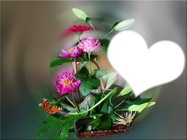 bouquet de lys Photo frame effect