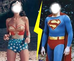 super girl vs super men Fotomontage