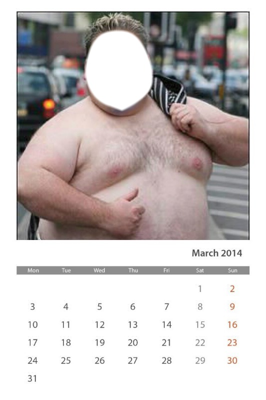 mars 2014 obese Fotomontagem