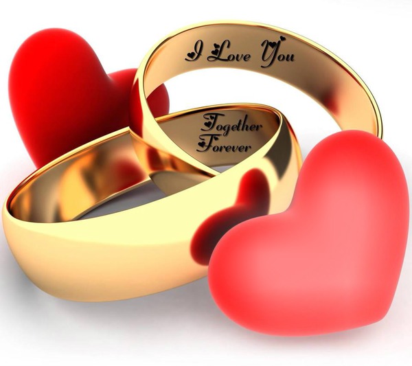 wedding rings, Heart Photomontage