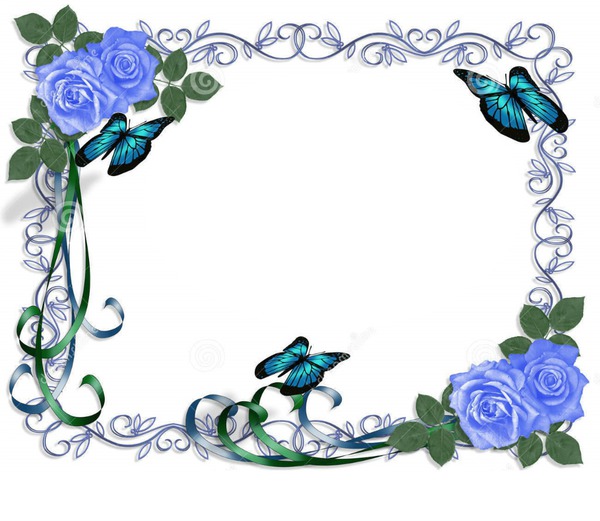 cadre fleur bleue Montaje fotografico
