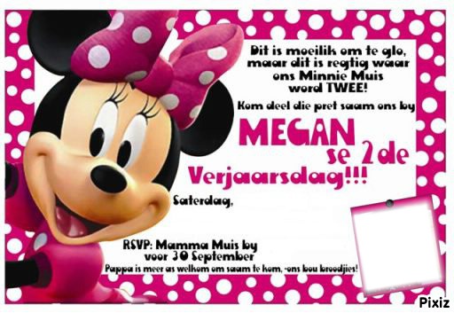 Minnie Party Photo frame effect