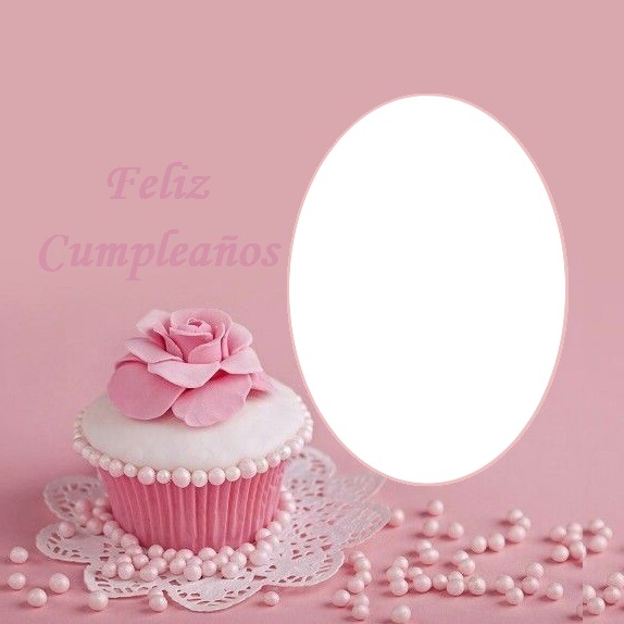 Feliz Cumpleaños, rosado. Fotomontage