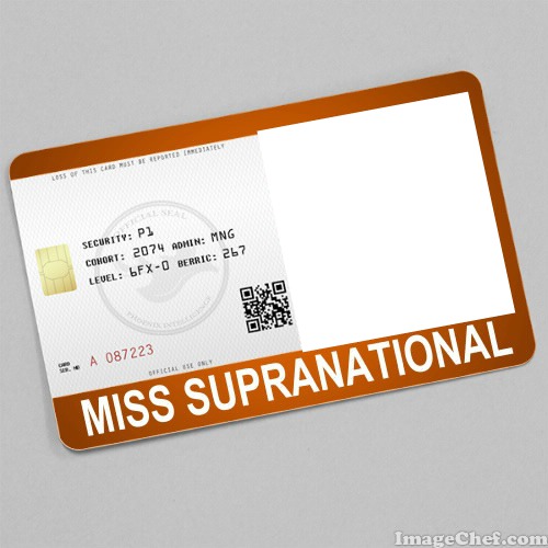 Miss Supranational Card Fotomontažas