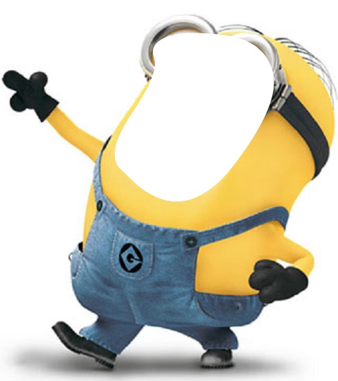 Minion with hand up big Montage photo