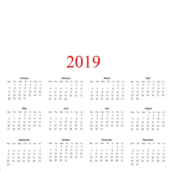 Calendar 2019 Fotomontage