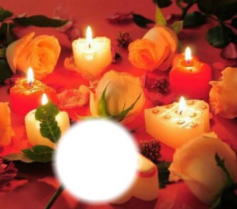candles & roses Photo frame effect